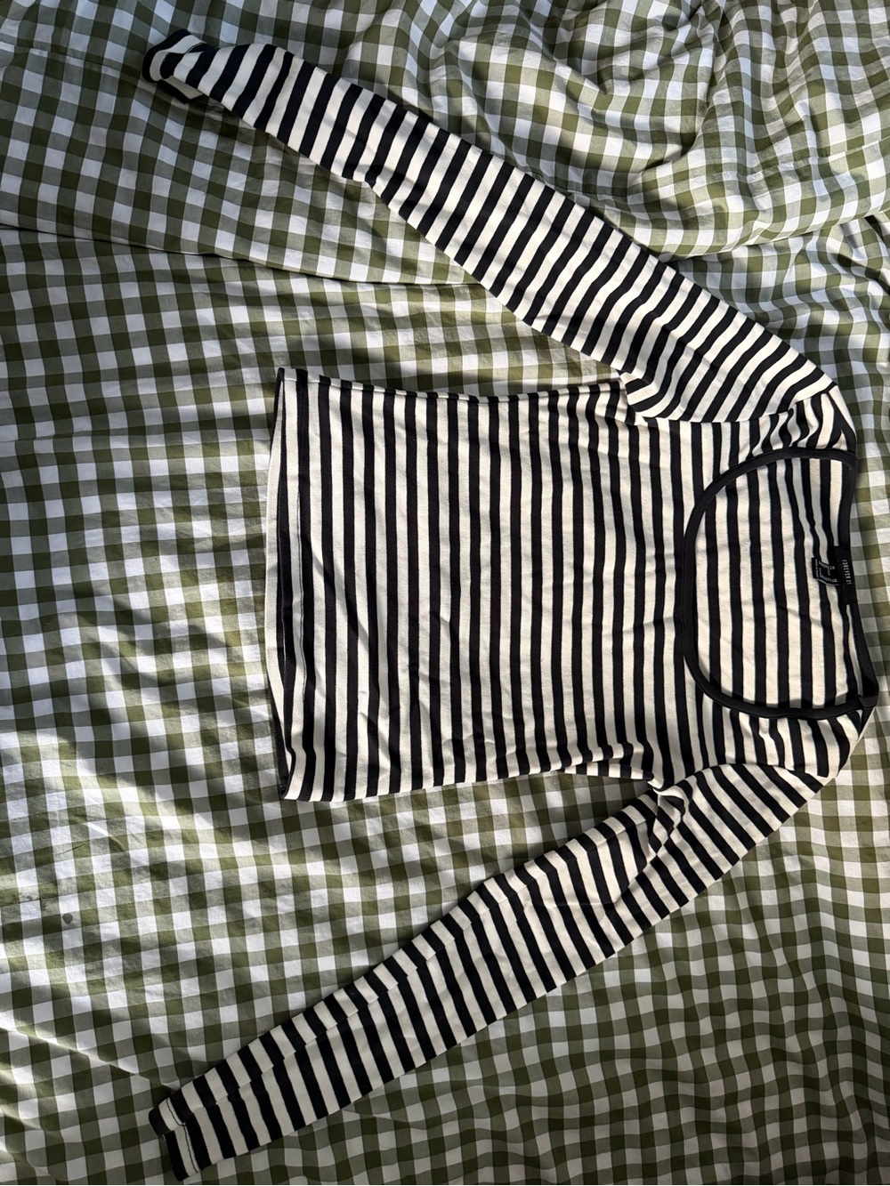 Striped Black & White Long-Sleeve Kids Top